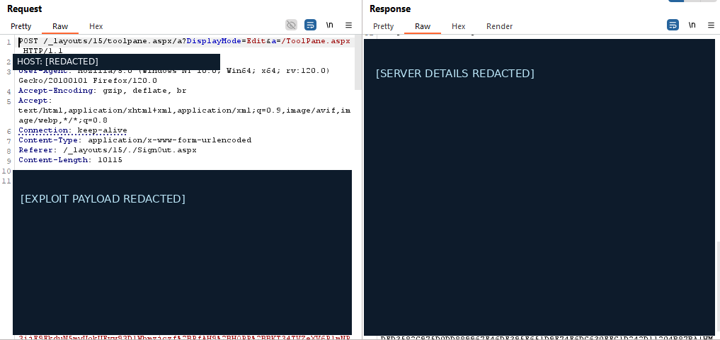 Anonymized response with protected server environment details