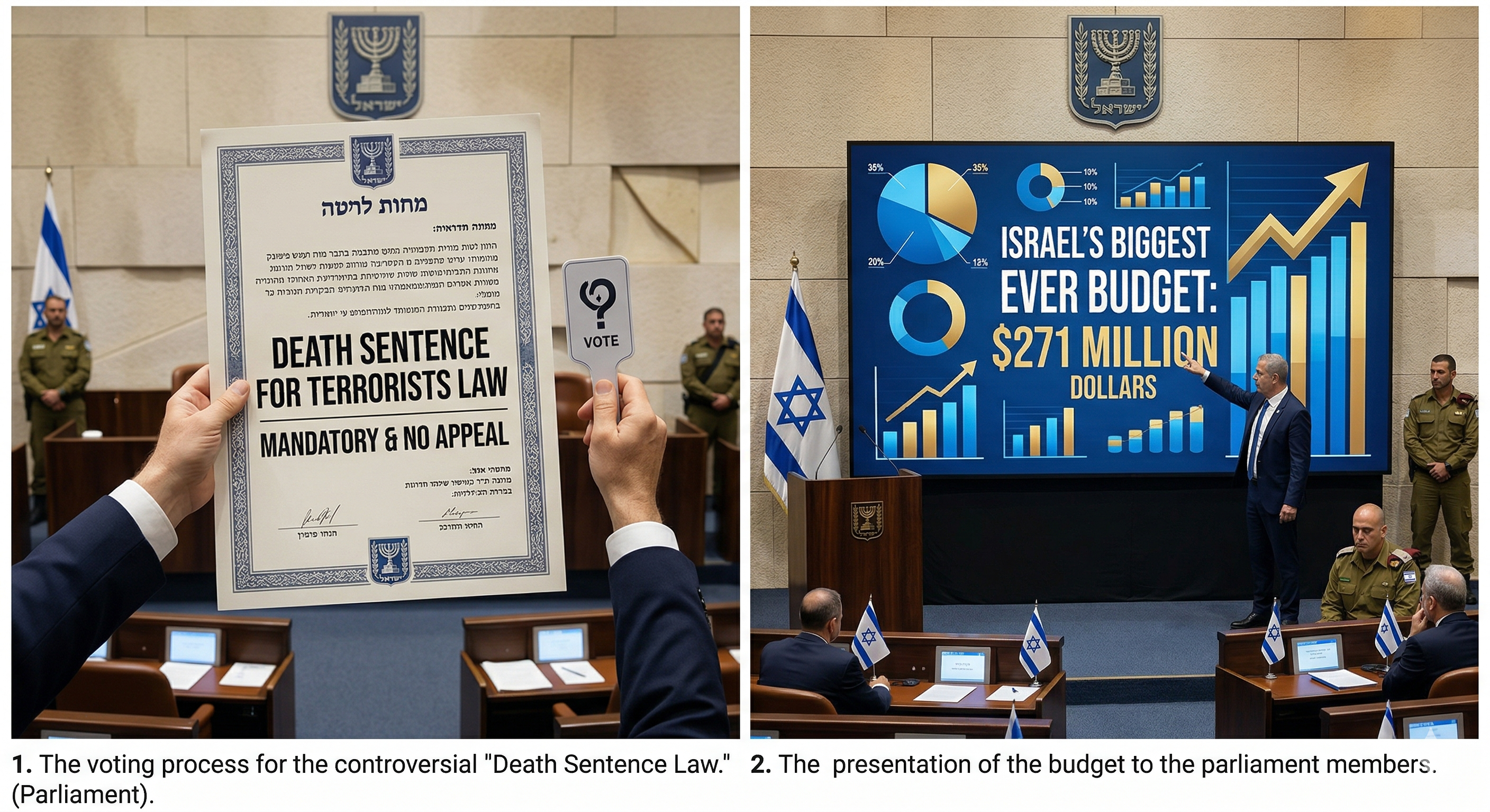 Israeli parliament law and budget visual