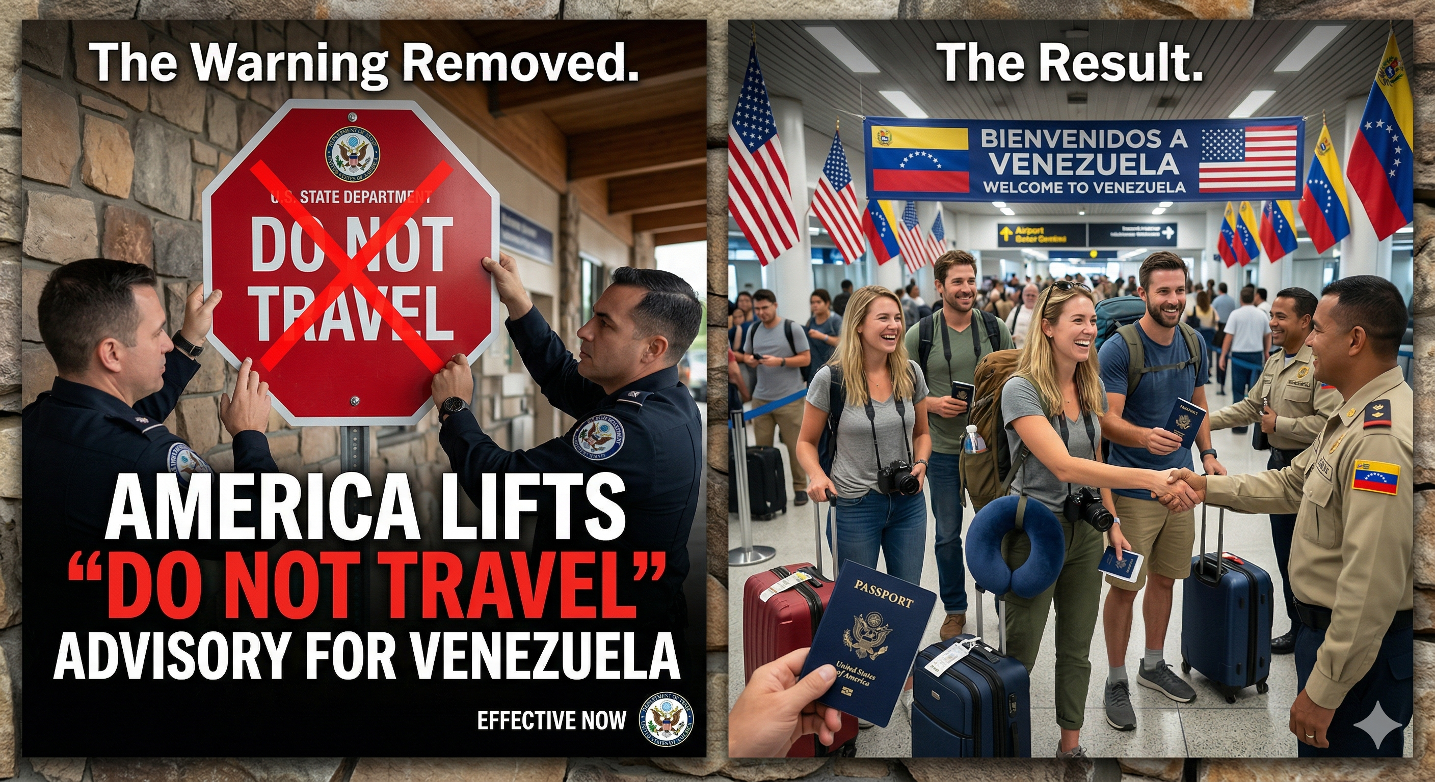 U.S. lifting do not travel advisory for Venezuela