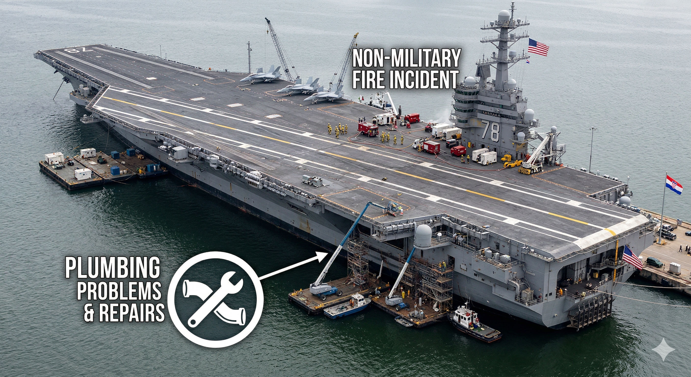 USS Gerald R. Ford in Split for repairs